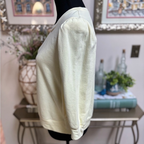 INC BUTTERY YELLOW PUFF SLEEVE 3/4 LENGTH RIB KNIT CASUAL TOP SIZE XL - Picture 5 of 7